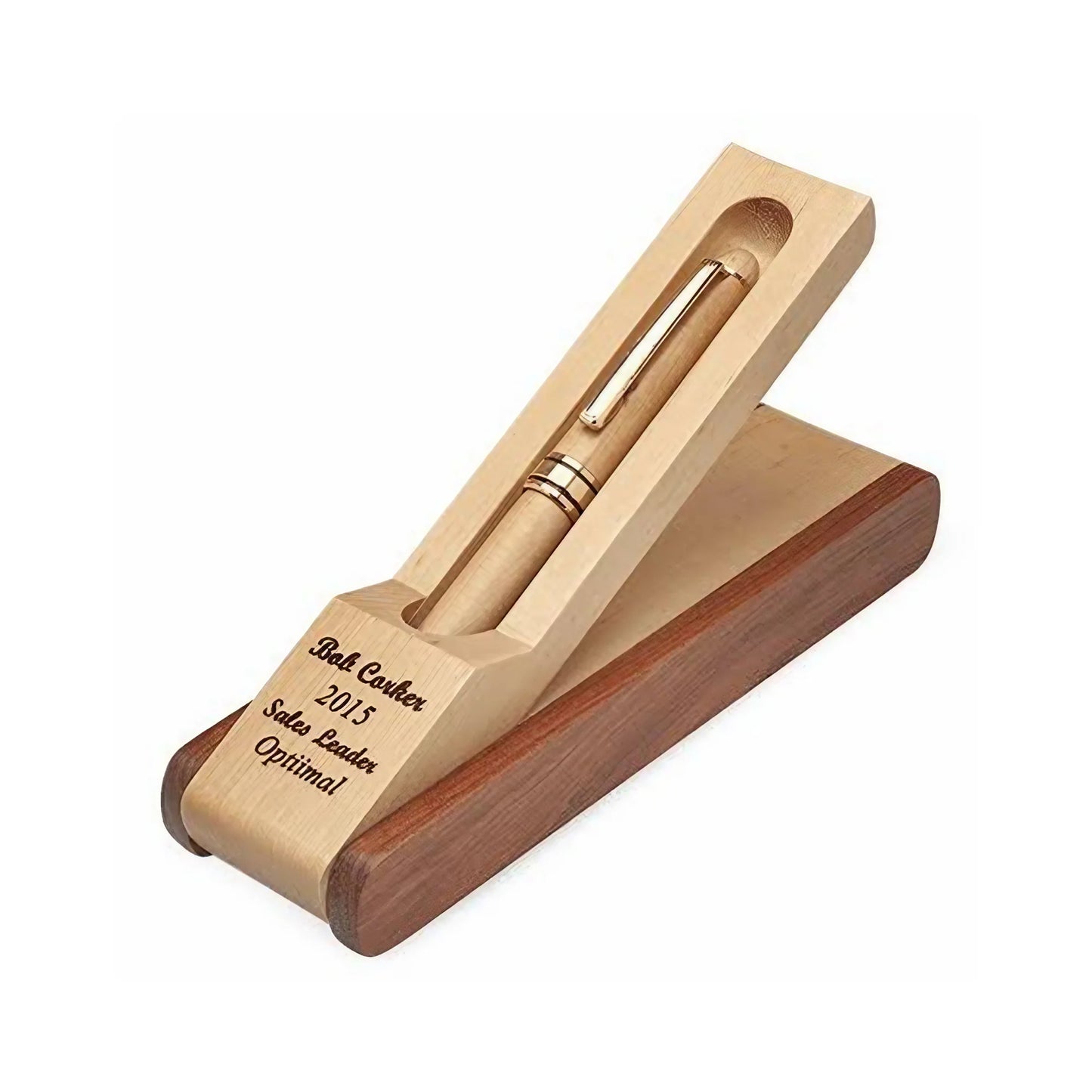 Customized Name Luxury Wooden Ballpoint Pen Gift Set with Wooden Box