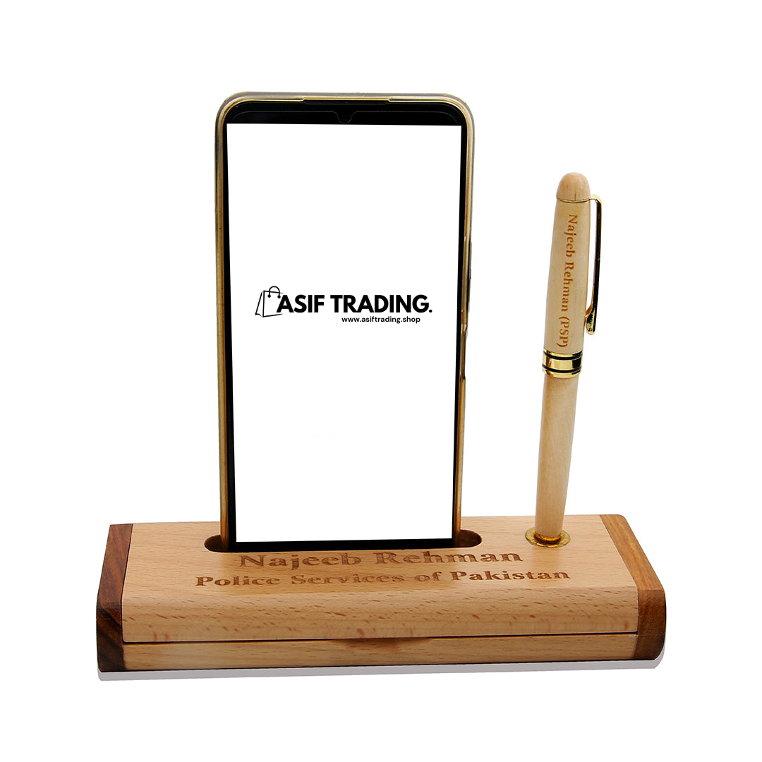 Executive Wooden Pen With Engraved Name (Wooden Set)