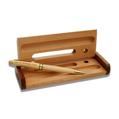 Executive Wooden Pen With Engraved Name (Wooden Set)