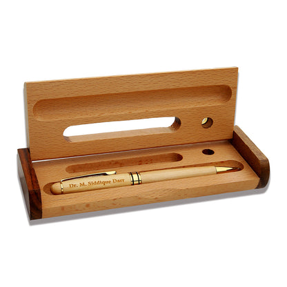 Executive Wooden Pen With Engraved Name (Wooden Set)