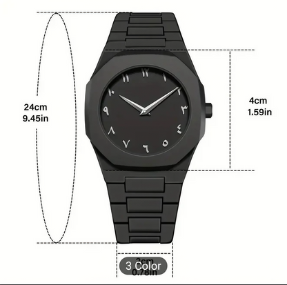 Black Aura™ Arabic Numeral Luxury Watch ⌚