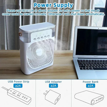 Portable Air Conditioner Fan With Led Night Light